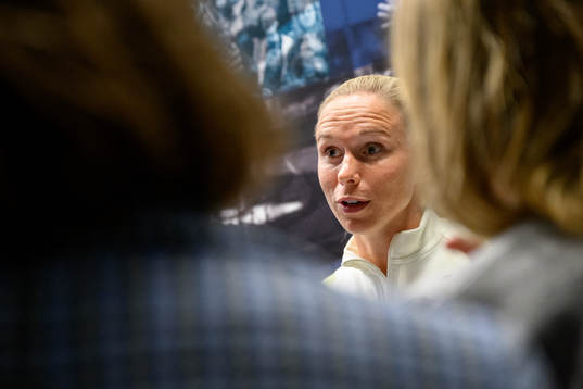 Jonna Andersson is being interviewed