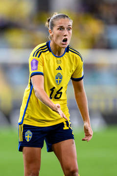 Filippa Angeldahl of Sweden reacts