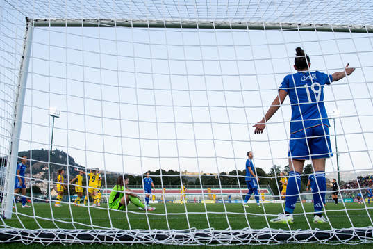 Martina Lenzini of Italy looks dejected