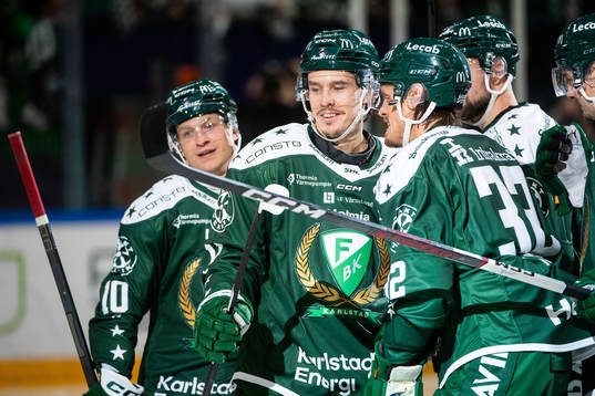Färjestads Joakim Nygård och Magnus Nygren jublar