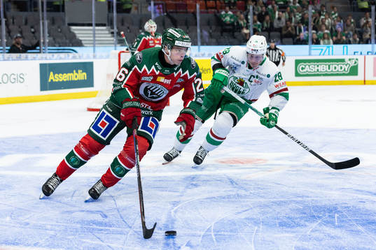 Frölundas Isac Heens och Rögles Anton Bengtsson