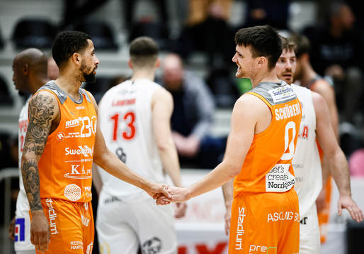 <Norrköpings Marcus Tyus och Tim Schuberg jublar