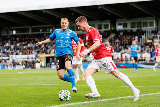 Halmstads Joel Allansson och Degerfors Rasmus Örqvist