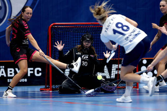 Malmös målvakt Elin Rosén räddar skott från Täbys