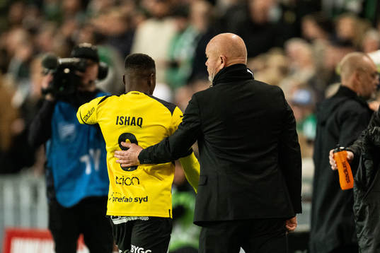 Häckens Abdulrazaq Ishaq och tränare Per-Mathias Høgmo