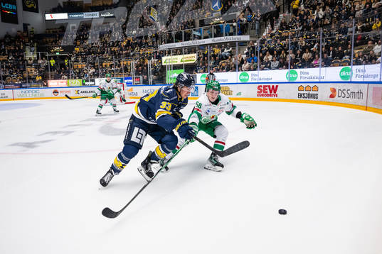 HV71s Måns Lindbäck och Rögles Adam Engström
