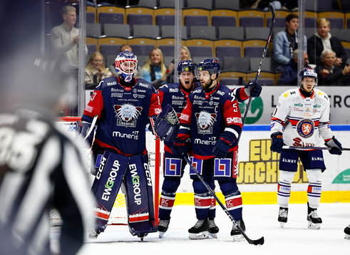 Linköpings målvakt Marcus Högberg , Arvid Aronsson och