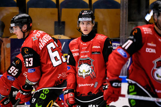 Malmö Redhawks Filip Sitar innan ishockeymatchen i SHL