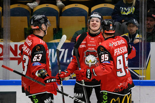 Malmö Redhawks Anton Wahlberg jublar
