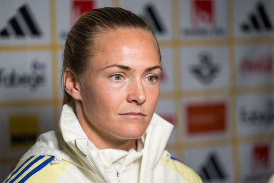 Magdalena Eriksson of Sweden is interviewed