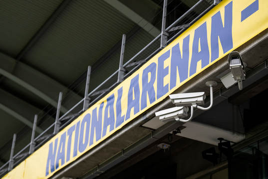 Cameras at Gamla Ullevi of the Swedish women's national