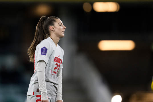 Seraina Piubel of Switzerland looks dejected