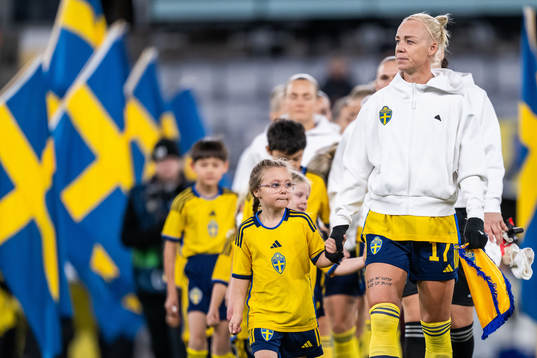 Caroline Seger of Sweden enters the pitch