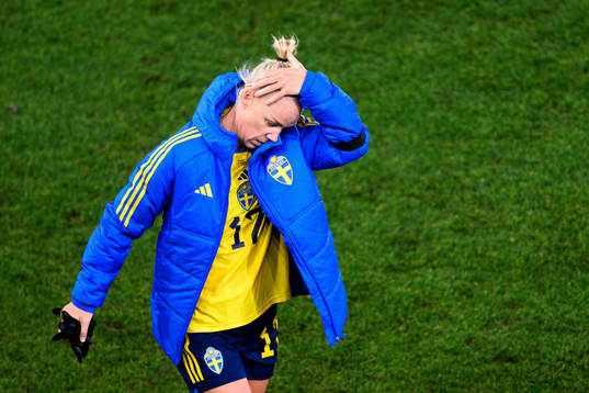 Caroline Seger of Sweden looks dejected