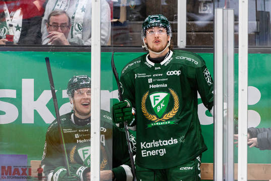 Färjestads Victor Ejdsell och Jeremy Salvas Groleau