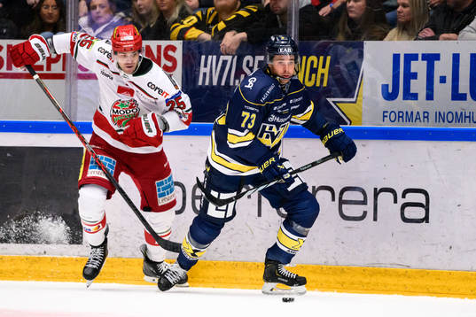 MoDos Sam Vigneault och HV71s Nicholas Shore