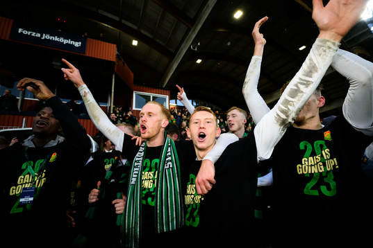 GAISs Viktor Kruger och Julius Lindberg jublar över