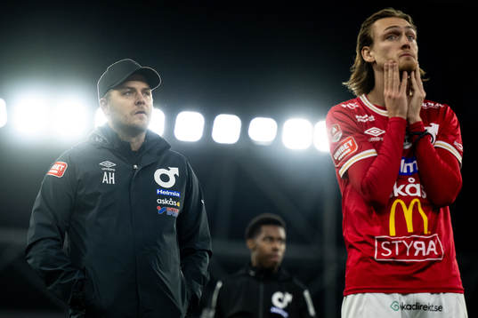 Degerfors tränare Andreas Holmberg och Gustav Granath
