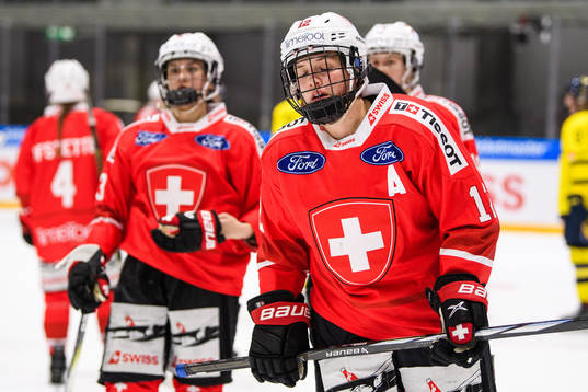 Lisa Ruedi of Switzerland looks dejected