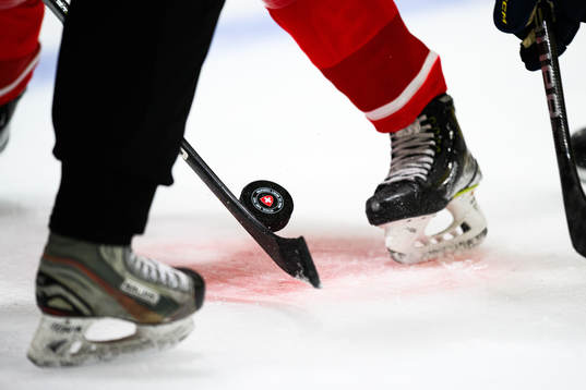 An ice hockey puck