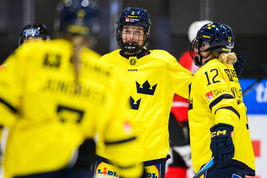 Hilda Svensson of Sweden celebrates scoring 0-4
