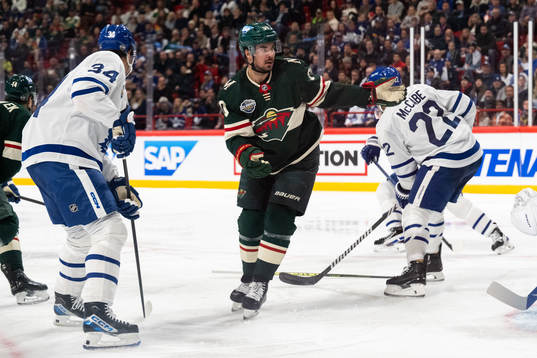 Marcus Johansson of Minnesota Wild looks dejected