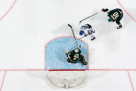 William Nylander of Toronto Maple Leafs scores the game