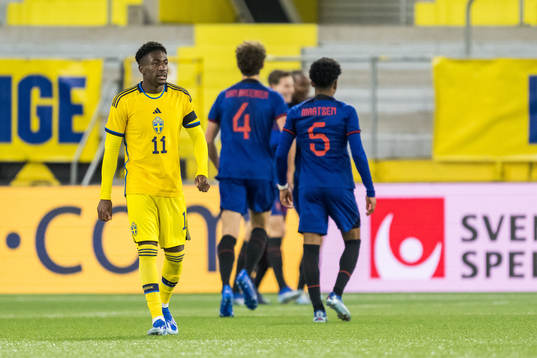 Josafat Mendes of Sweden looks dejected
