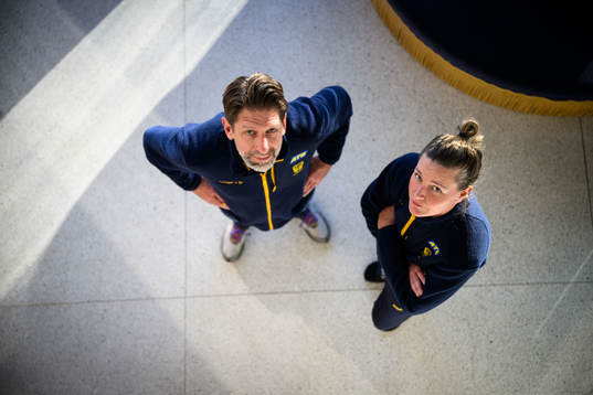Sveriges förbundskapten Tomas Axnér och assisterande