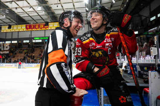 Domare Mikael Holm och Luleås Erik Gustafsson