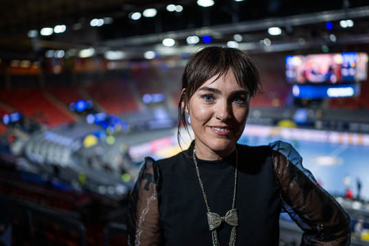 Commentator Susanna Andrén of Swedish radio broadcaster