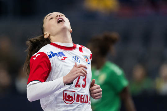 Katarina Pavlovic of Croatia looks dejected