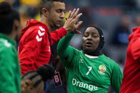 Doungou Camara of Senegal celebrates