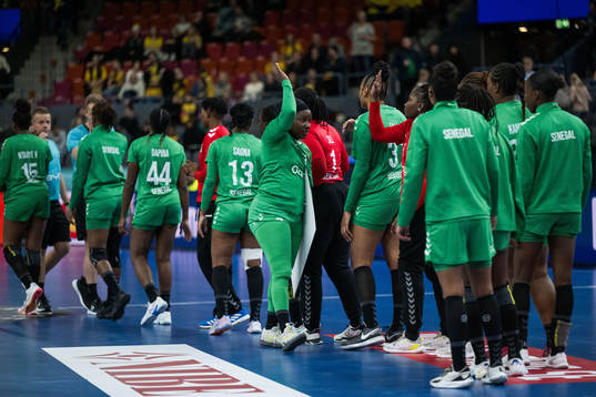 Doungou Camara of Senegal celebrates
