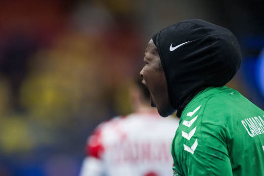 Doungou Camara of Senegal celebrates