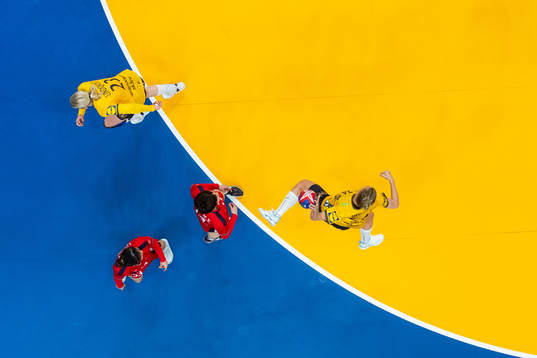 Emma Lindqvist and Nathalie Hagman of Sweden