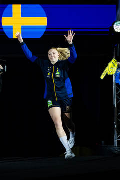 Tyra Axnér of Sweden enters the pitch
