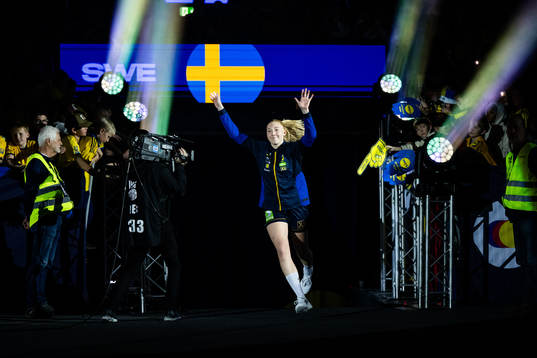 Tyra Axnér of Sweden enters the pitch