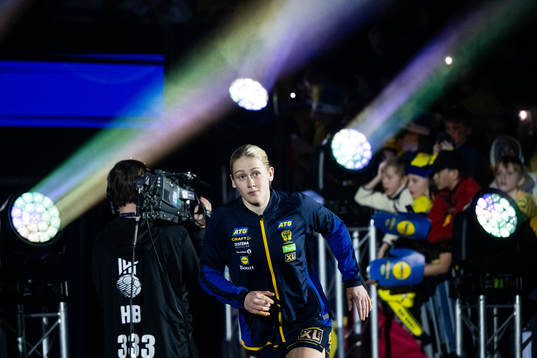 Emma Lindqvist of Sweden enters the pitch