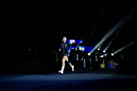 Anna Lagerquist of Sweden enters the pitch
