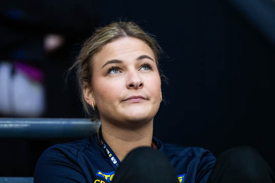 Goalkeeper Irma Schjött of Sweden in the stands