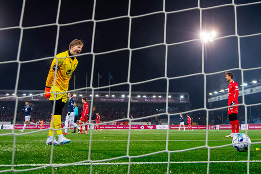 Goalkeeper Mathias Dyngeland of Brann looks dejected