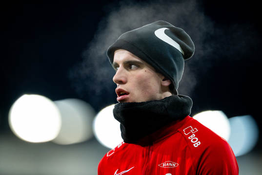 Ulrik Mathisen of Brann warms up