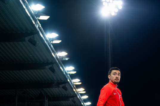 Niklas Castro of Brann enters the pitch