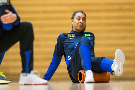 Jamina Roberts of Sweden at a training session
