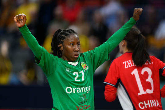 Dienaba Sy of Senegal celebrates
