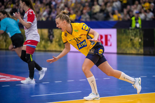 Nathalie Hagman of Sweden celebrating