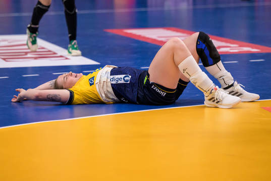 Nina Dano of Sweden in pain