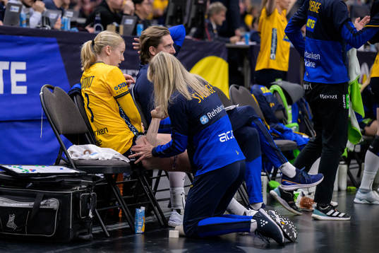 Emma Lindqvist of Sweden in pain