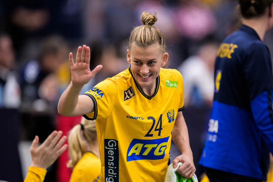 Nathalie Hagman of Sweden celebrating